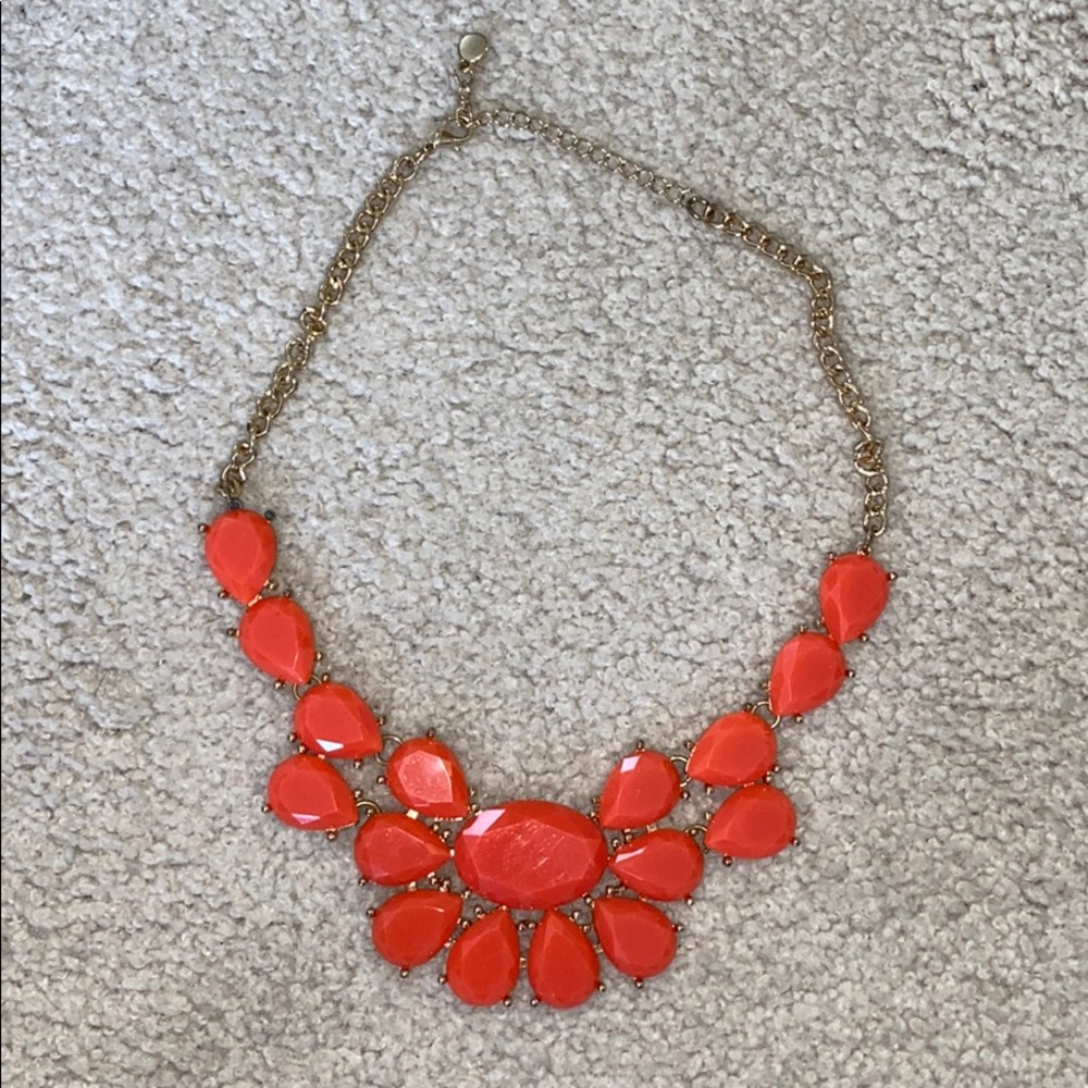 Jcrew Orange Statement Necklace